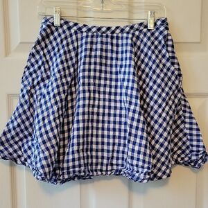 J. Crew Blue and White Bubble Mini Skirt